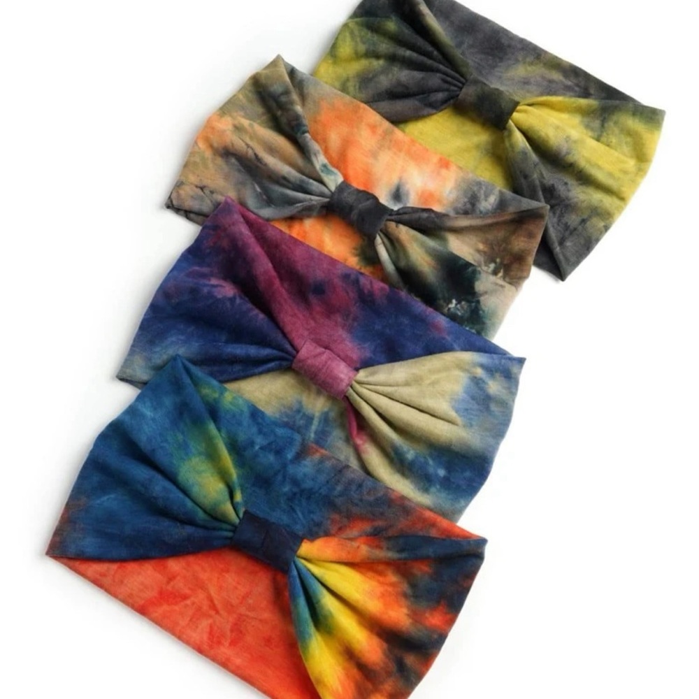 Women Tie Dye Fashion Wide Hair Band For Daily Life - Picture 4 of 7